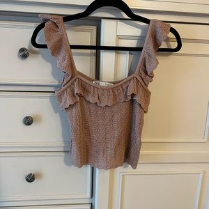Zara tan crop tank top sz small